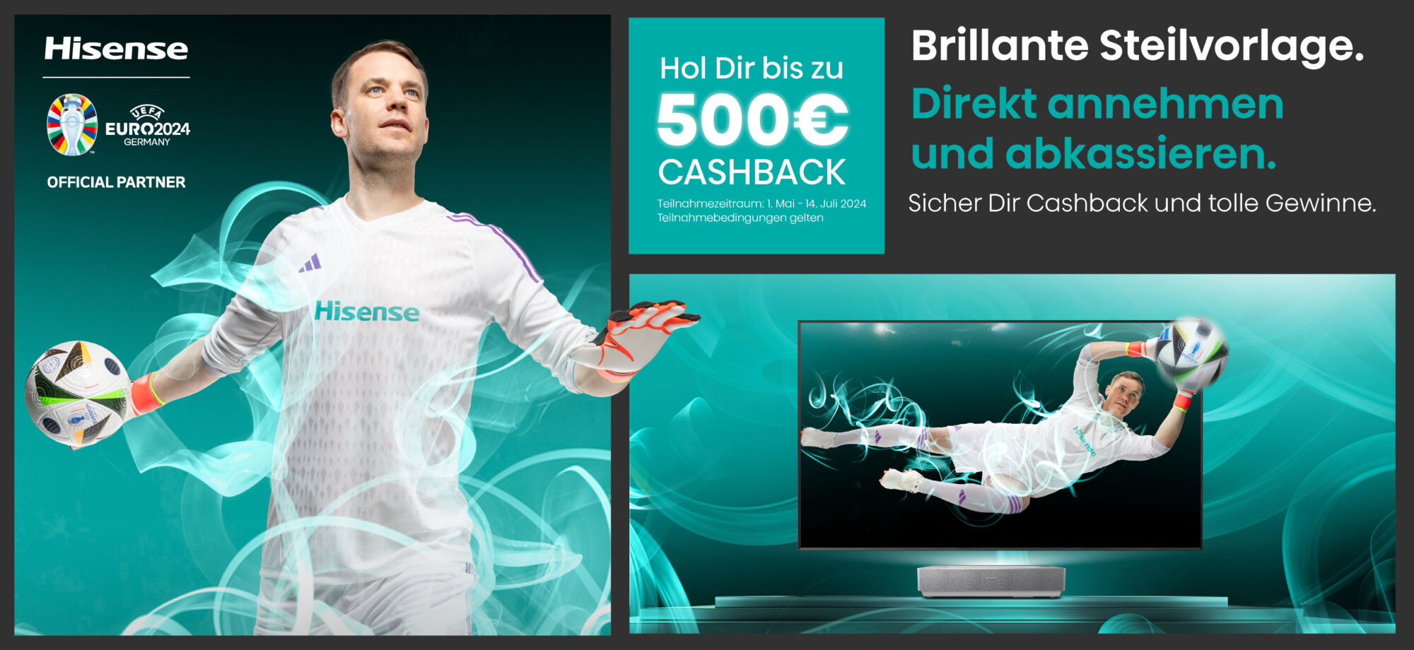 Hisense Euro 2024 Laser TV Cashback HEIMKINOWELTEN.DE