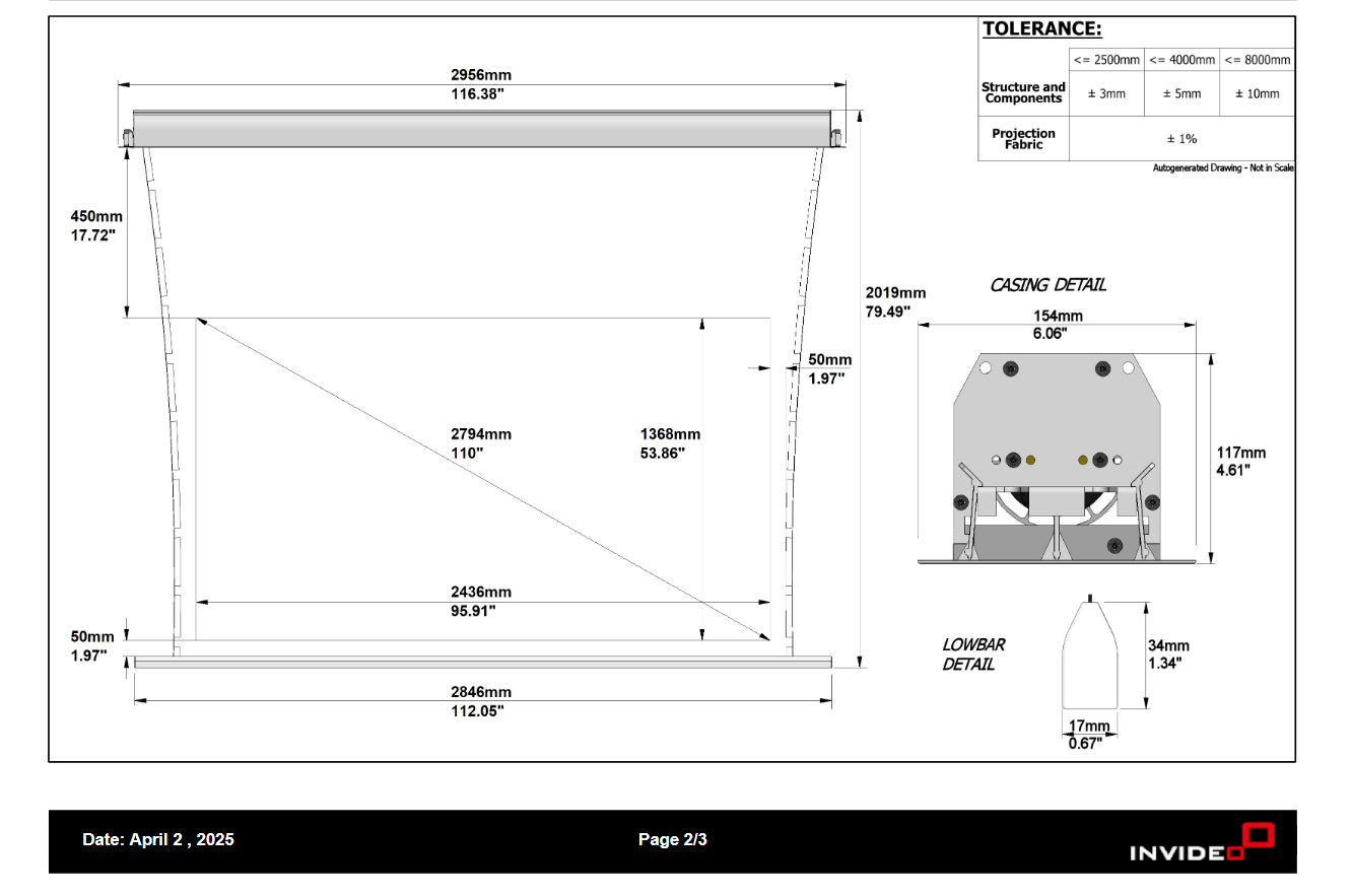 InVideo CAD Zeichnung & Individuelle Leinwandplanung