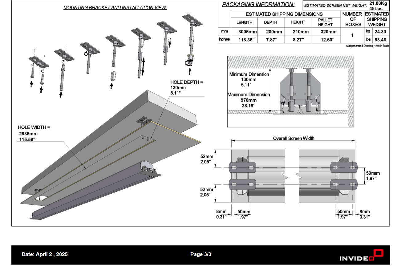 InVideo CAD Zeichnung & Individuelle Leinwandplanung