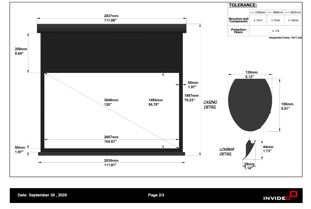 InVideo CAD Zeichnung & Individuelle Leinwandplanung