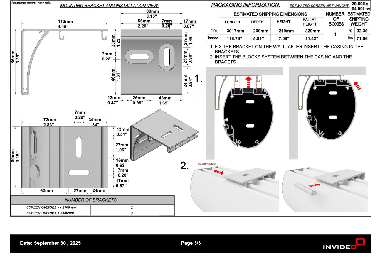 InVideo CAD Zeichnung & Individuelle Leinwandplanung