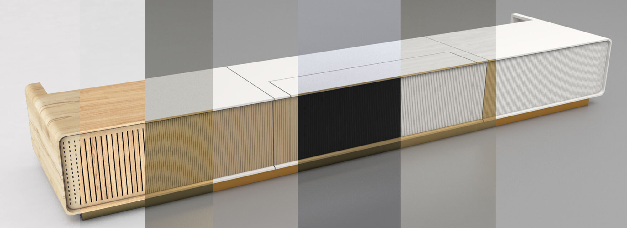 Laser TV Lowboard Integrated Sonderanfertigung