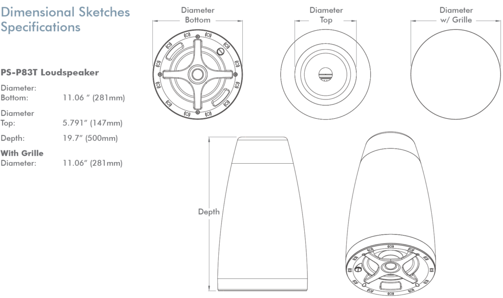 Sonance PS-P83T Pendellautsprecher 