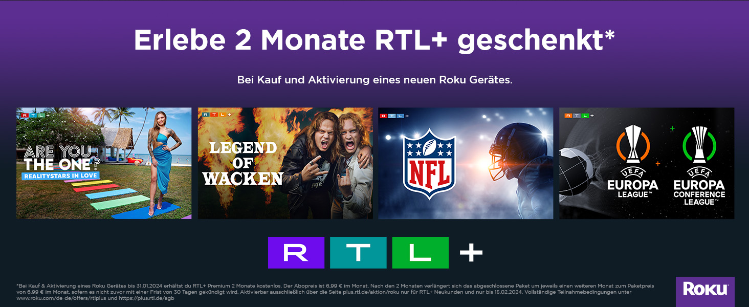 Roku-Angebot RTL+ zwei Monate kostenlos streamen