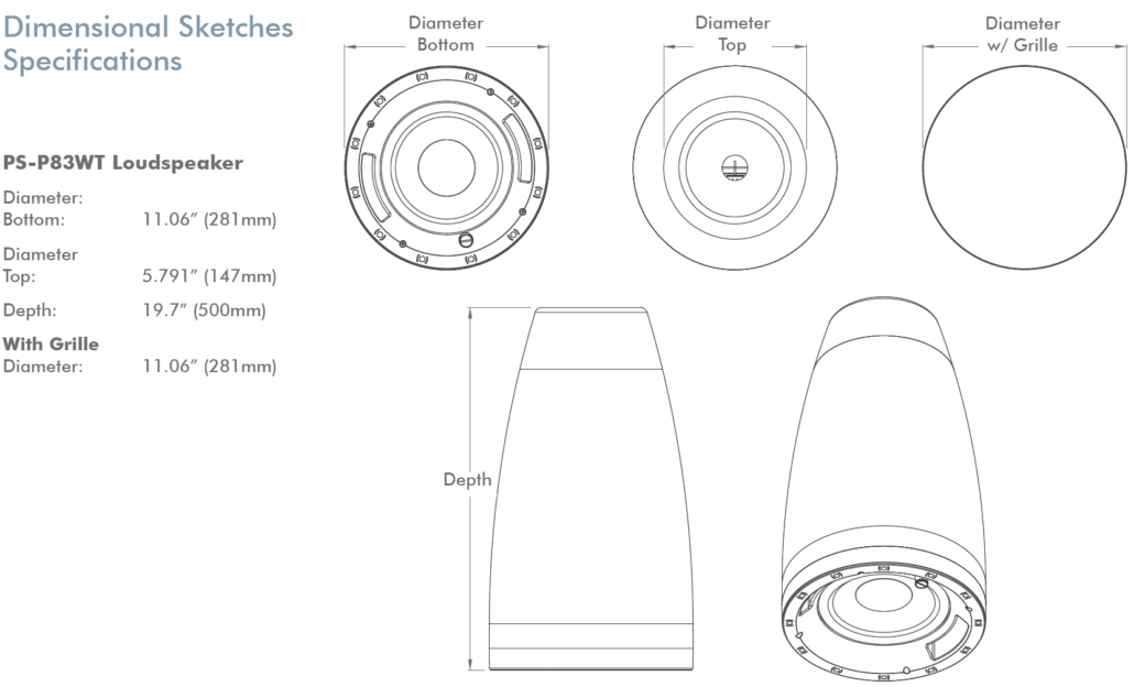Sonance PS-P83WT Pendelsubwoofer