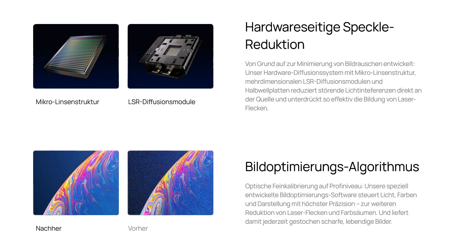 XGIMI Horizon 20 Speckel Reduktion